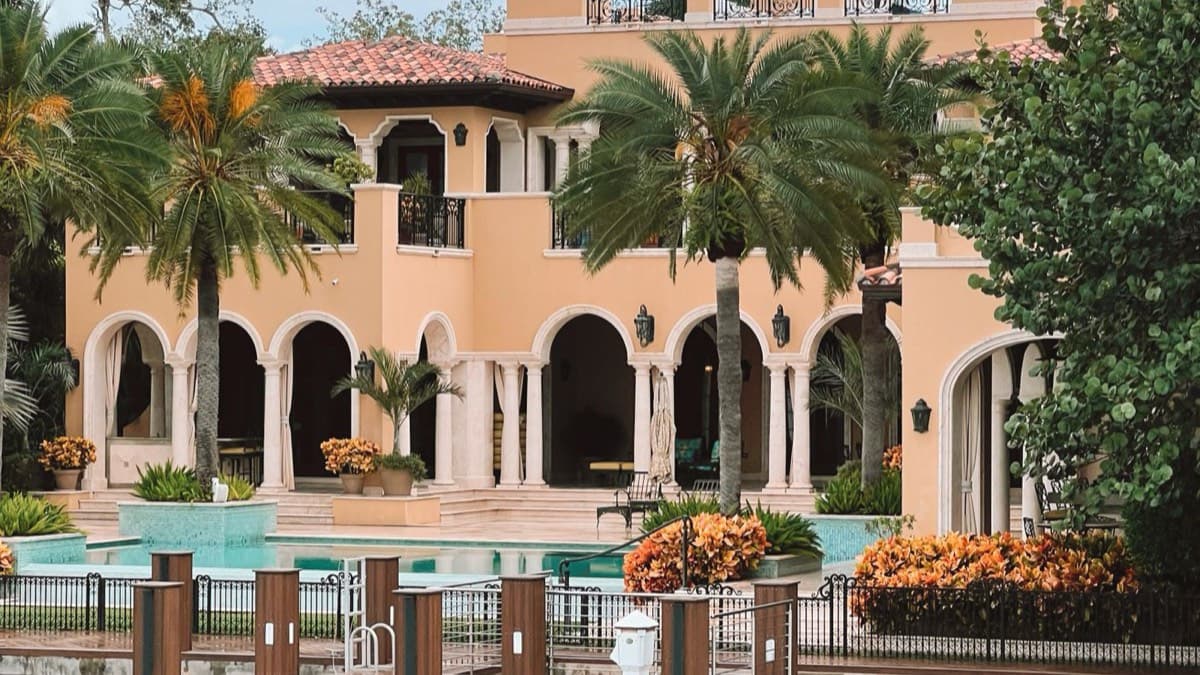 Casa Palma, a Mediterranean villa in Miami Beach with palm trees and a pool
